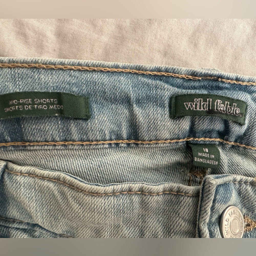 Wild Fable Light Blue Distressed Jean Shorts - Picture 3 of 6
